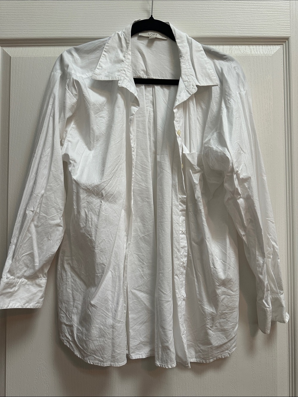 LOFT White Button-Front Women's Shirt